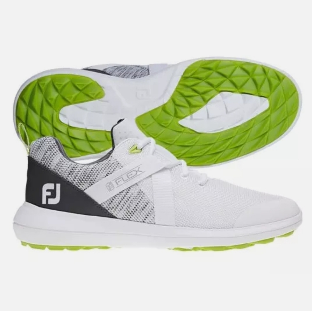 FootJoy Mens 56101 Flex Golf Shoes Wht Spikeless
